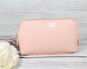 Personalised makeup bag with initials, Monogram accessories case, Cosmetic pouch, Bridal shower gift, Valentines present, bridesmaid present