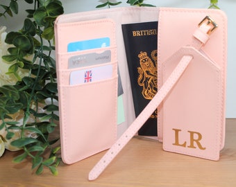Personalised passport holder, Passport holder monogram, Personalised travel set, Travel set, travel wallet, Holiday document cover