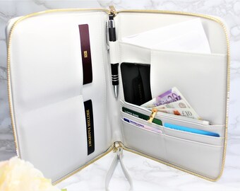 Personalised Passport holder, Fashionable Monogram organiser, Custom travel wallet, Personalized tech family accessory, Personalise document