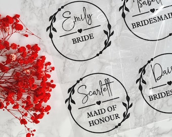 Personalised wedding iron on decal, Custom Vinyl Sticker for Wedding, DIY hen party gifts, Bride Groom Shirt Vinyl, Bridesmaid heat transfer