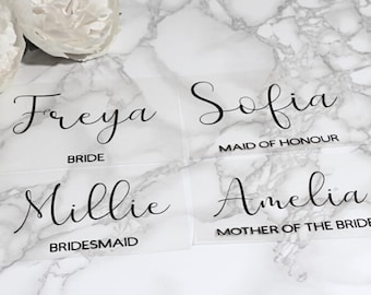 Personalised Wedding Name Decal, Custom Vinyl Sticker for Wedding, DIY hen party gifts, iron-on transfer, DIY wedding decor, HTV vinyl, Gift