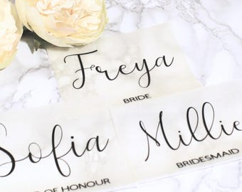Custom Wedding Iron-On Decal, Personalised Bride, Groom, Bridesmaid Name Transfer, DIY Wedding Shirt Vinyl, Bachelorette Party Decor