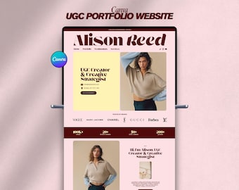 UGC Portfolio Template: Canva Website for Ugc Creator