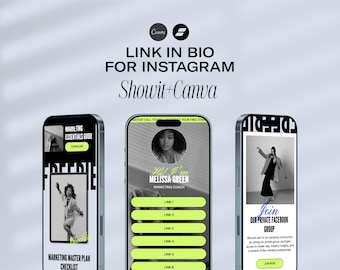 Plantilla de enlace de Instagram en la biografía: Showit y sitio web de Canva (descarga digital)