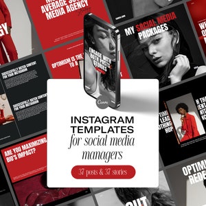 Instagram Templates for Social media manager | Bold Instagram Templates⎟Social Media Posts⎟Small Business Instagram⎟Canva Instagram stories