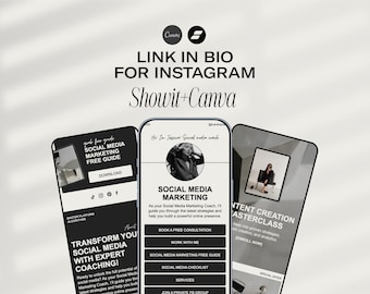 Plantilla de enlace de Instagram en la biografía: Showit y Canva Page