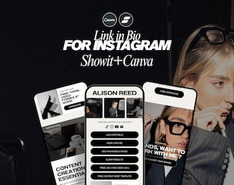 Instagram Link in Bio Template: UGC Creators and Influencers, Showit + Canva