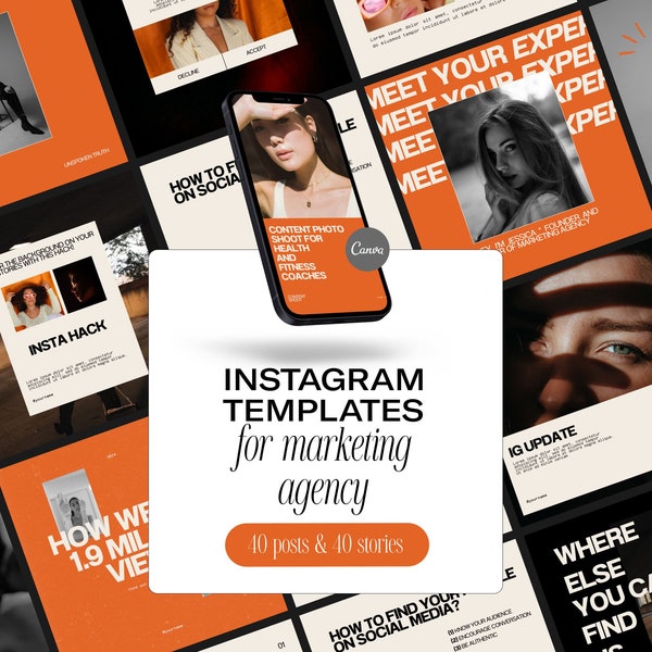 Digital Marketing Agency Canva Template | Marketing Instagram Post Template | Social Media Posts for Small Business | Instagram Stories