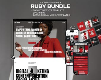 Showit Website Bundle: Marketing Agency Design + Canva Social Media Kit