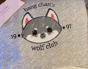 Kpop Bang Chan Embroidered Sweatshirt Kpop   Wolf