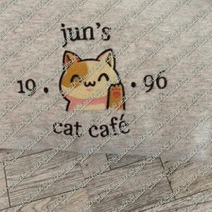 Kpop Embroidered Sweatshirt Jun's Cat Cafe Seventeen, Carat, S,M,L,XL, 2X, 3X by CuteZK