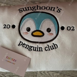 Sunghoon Pengui crewneck  Embroidered Sweatshirt  Kpop