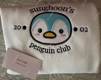 Sung hoon Penguin crewneck  Embroidered Sweatshirt  Kpop