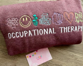 Ergotherapie besticktes Sweatshirt Medizinisch