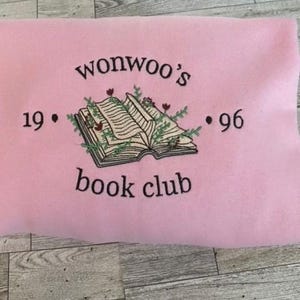 Kpop Embroidered Sweatshirt Wonwoo&#39;s book club Seventeen carat