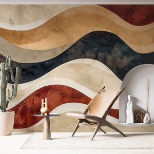Pastel Abstract Wall Mural: Boho Self Adhesive Wallpaper