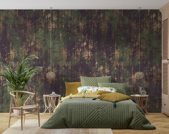 Mural de pared con textura rústica antigua - Papel pintado autoadhesivo con diseño rústico antiguo - Decoración de pared en cobre oxidado