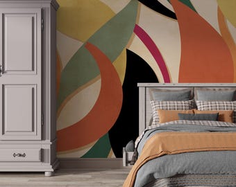 Abstract Shape Wall Mural - Boho Color Peel and Stick Wallpaper