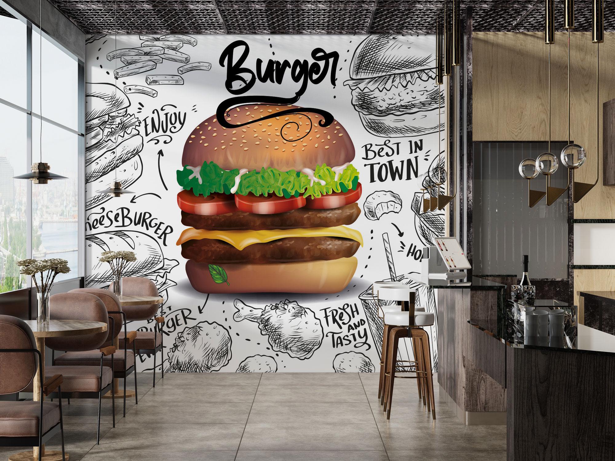 Fondo Foto De Hamburguesas Realista Con Queso Derretido Y Papas Fritas  Crujientes En La Mesa Rústica, Hamburguesa, Alimento, Comida Rápida Imagen  de Fondo Para Descarga Gratuita - Pngtreee, image size:2000x1500