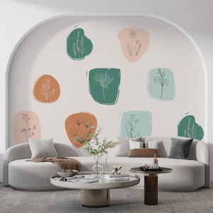 Customizable Boho Abstract Mural: Peel and Stick Wallpaper