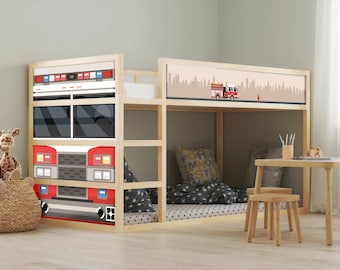 Firetruck Decal for IKEA KURA Bed: Kids Room Decor