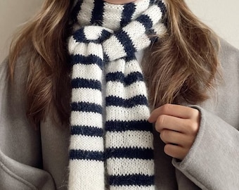 ScandiScarf Pattern English - Easy TikTok knit in mohair, silk and merino/alpaca (needle 4mm)