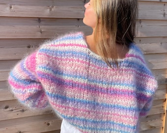 Colorfluffcardigan (ENGLISH) Viral TikTok Edition Pattern English - Easy knit in mohair (needle 12mm)