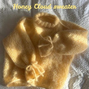 Honey Cloud Sweater (EN) knitting pattern - Easy knit in mohair (needle 10mm)