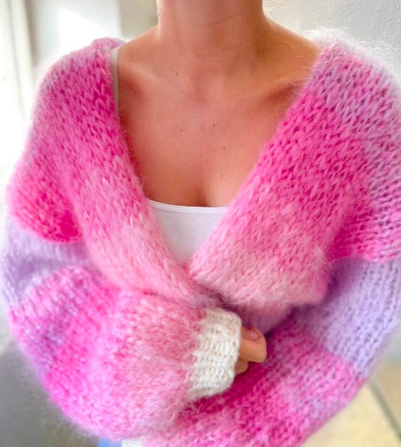 Colorfluffcardigan (ENGLISH) - Easy Knit Pattern in Mohair Colorfluffcardigan (ENGLISH) - Easy Knit Pattern in Mohair