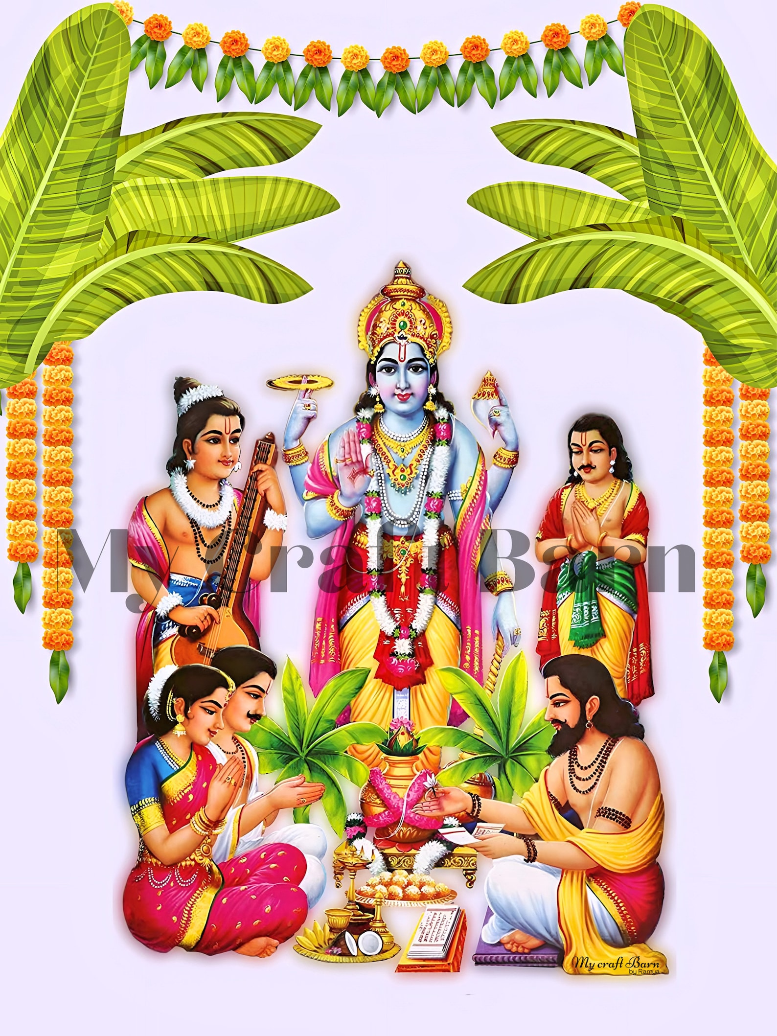 Satyanarayana Swamy Poster for Housewarming Etsy