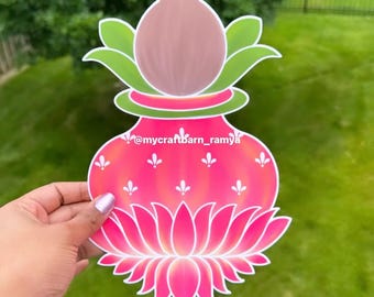 Kalasam with Lotus SVG | Hindu Pooja Clipart, Indian Wedding (PNG)