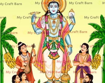Lord Vishnu PNG / Satyanarayana Swamy Art per Pooja (download digitale)