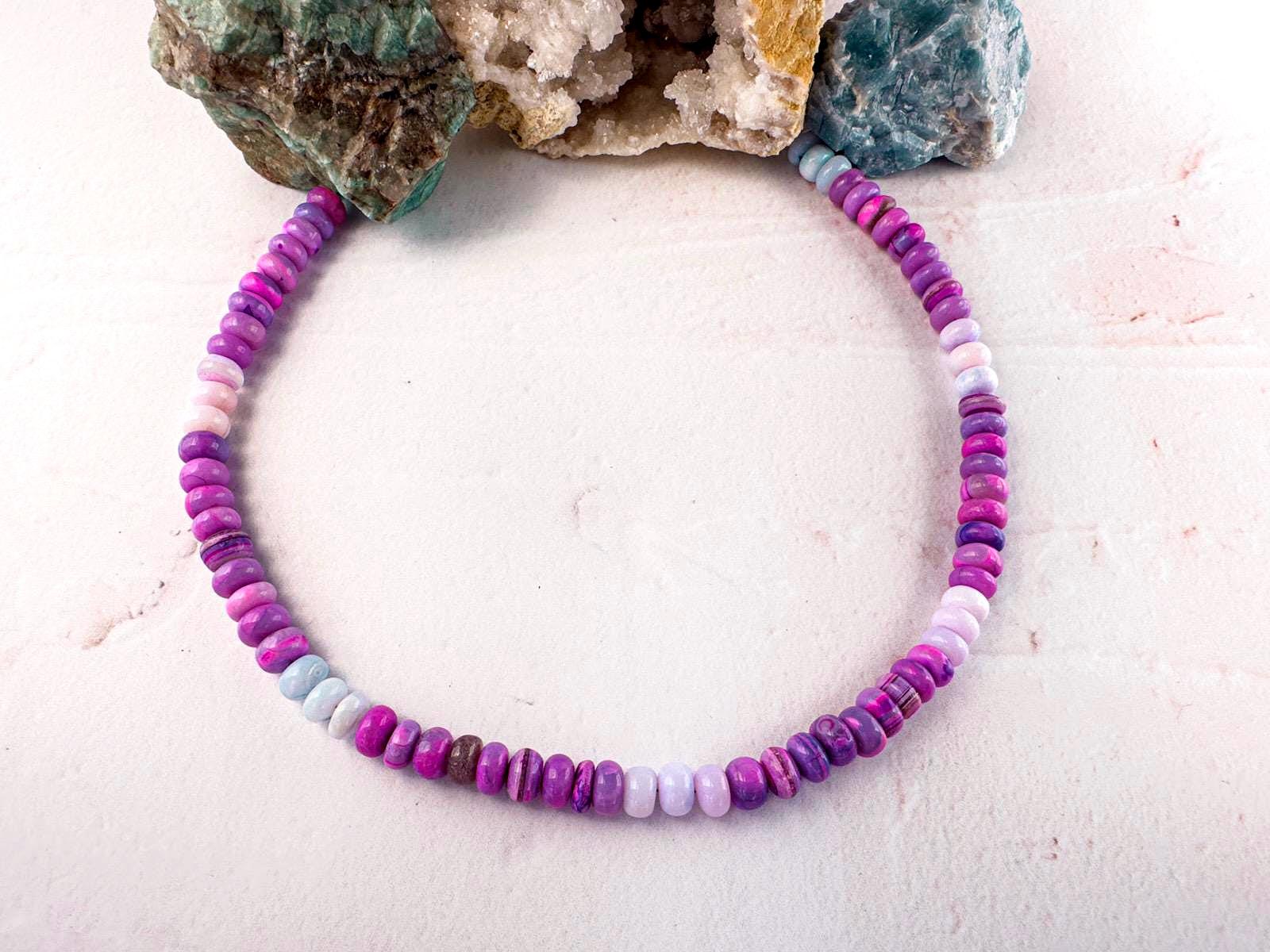 Rare Shades of Lavendar Opal Candy Necklace - The Perfect Gemstone Layer Statement Piece - Image 1