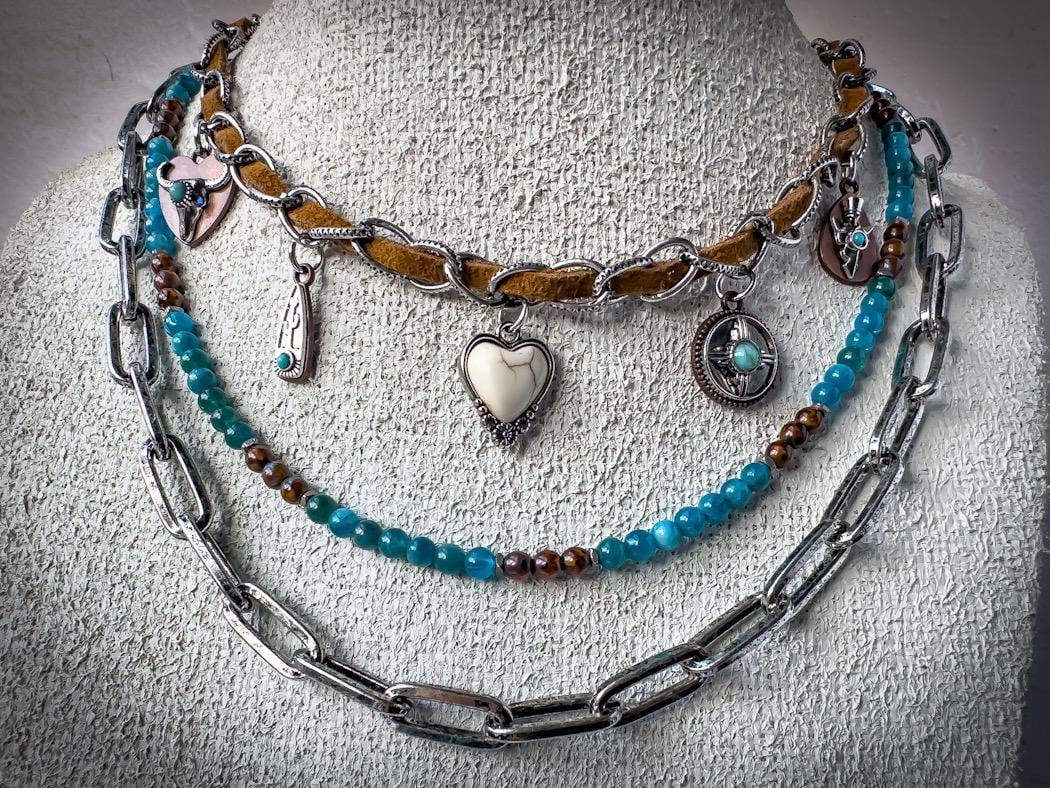 Southwestern Style Charm Necklace - Gift for the Cowgirl