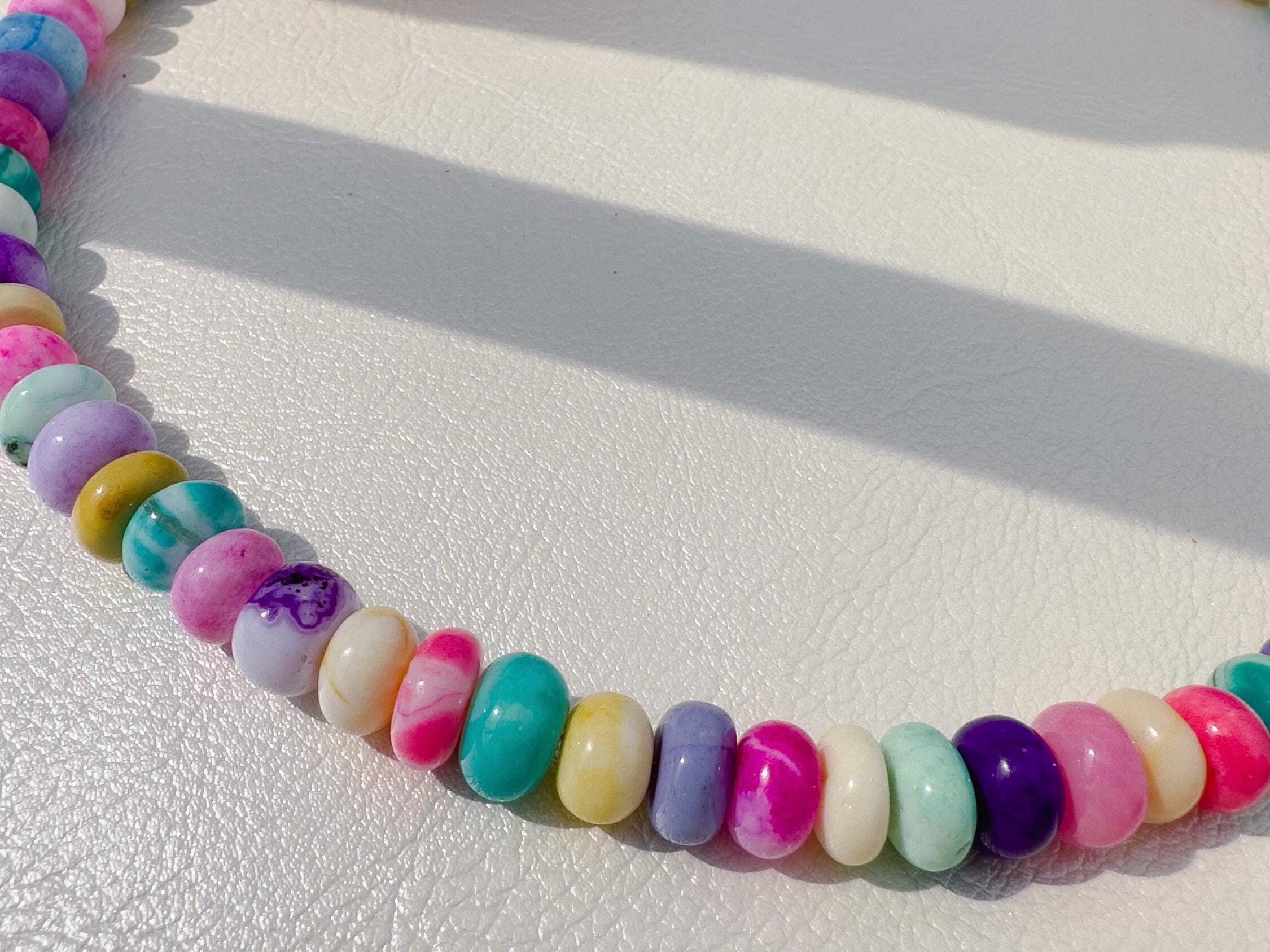 Vibrant Multicolored Candy Choker - Opal Layer Necklace for the Boho Chic - Thumbnail 6