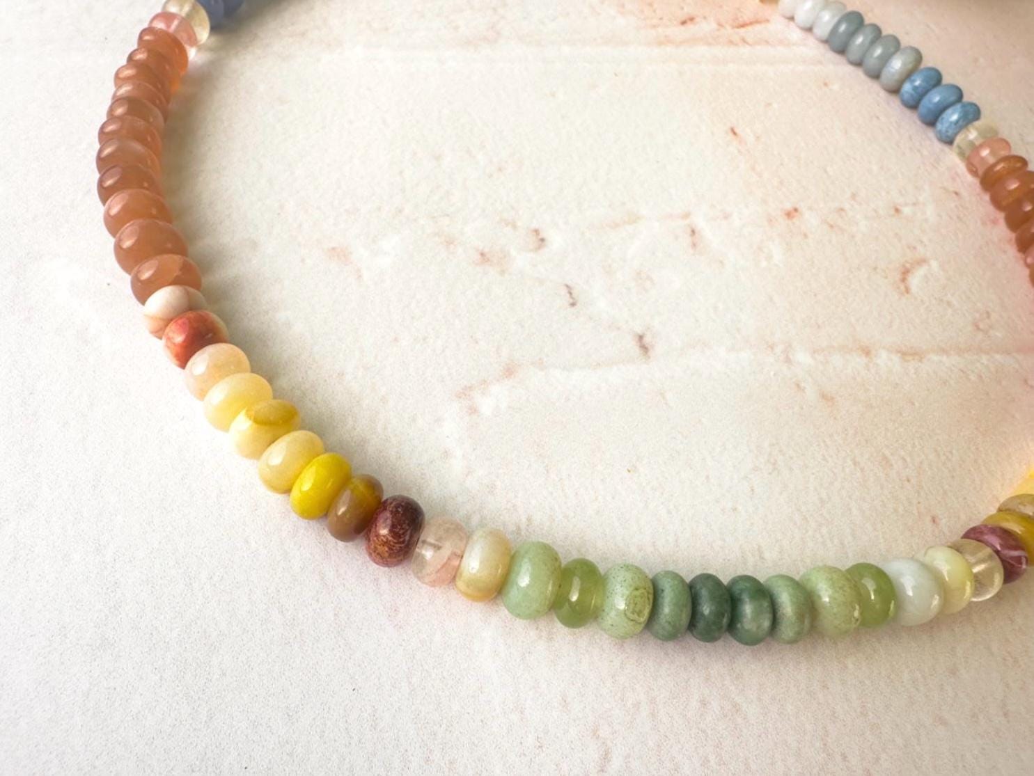 Mojave Desert Opal Statement Necklace -  Earthtoned Gemstone Pendant Necklace - Thumbnail 2