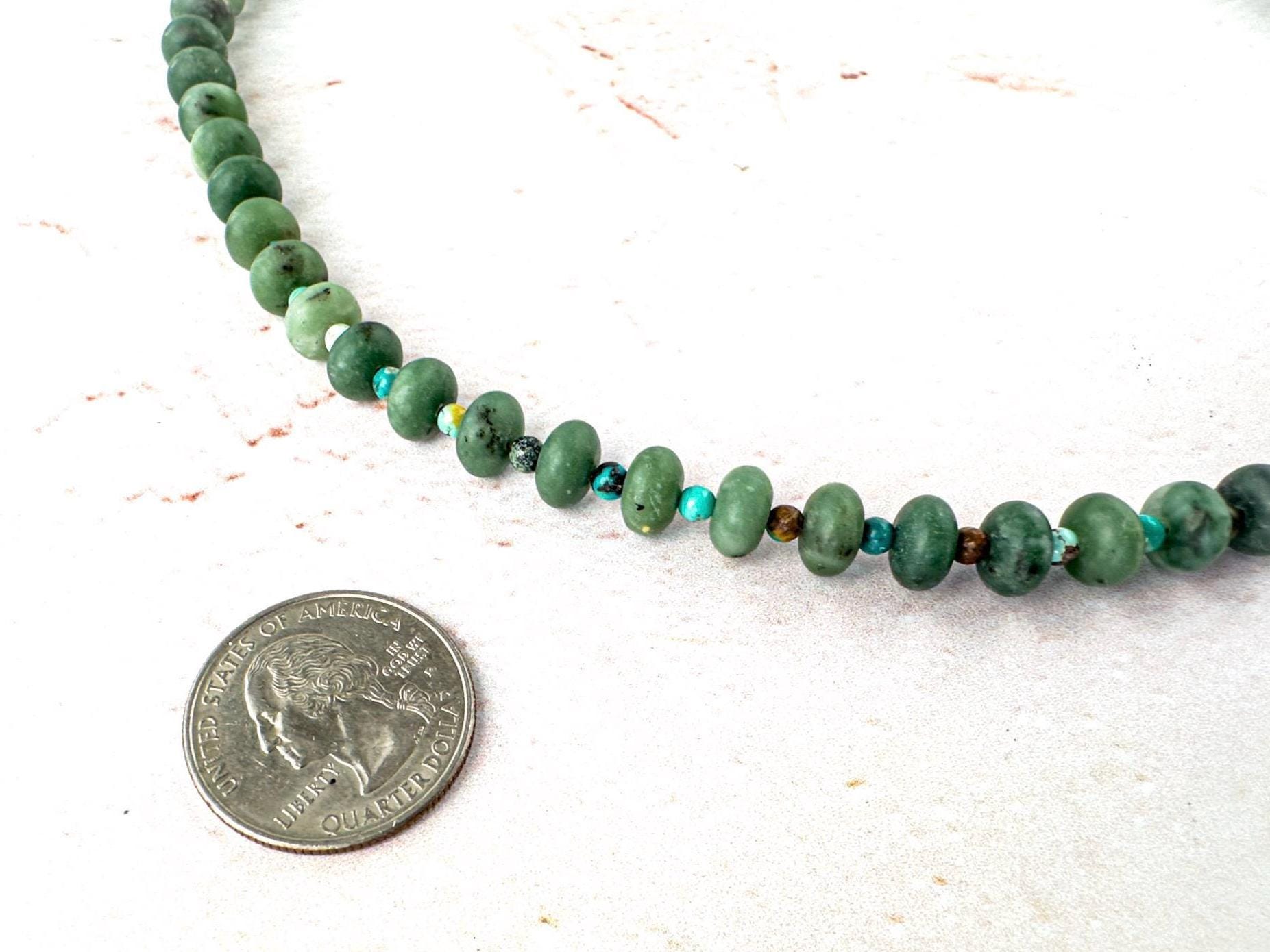 Shades of Green Gemstone Necklace - Gift for the Nature Lover - Thumbnail 4