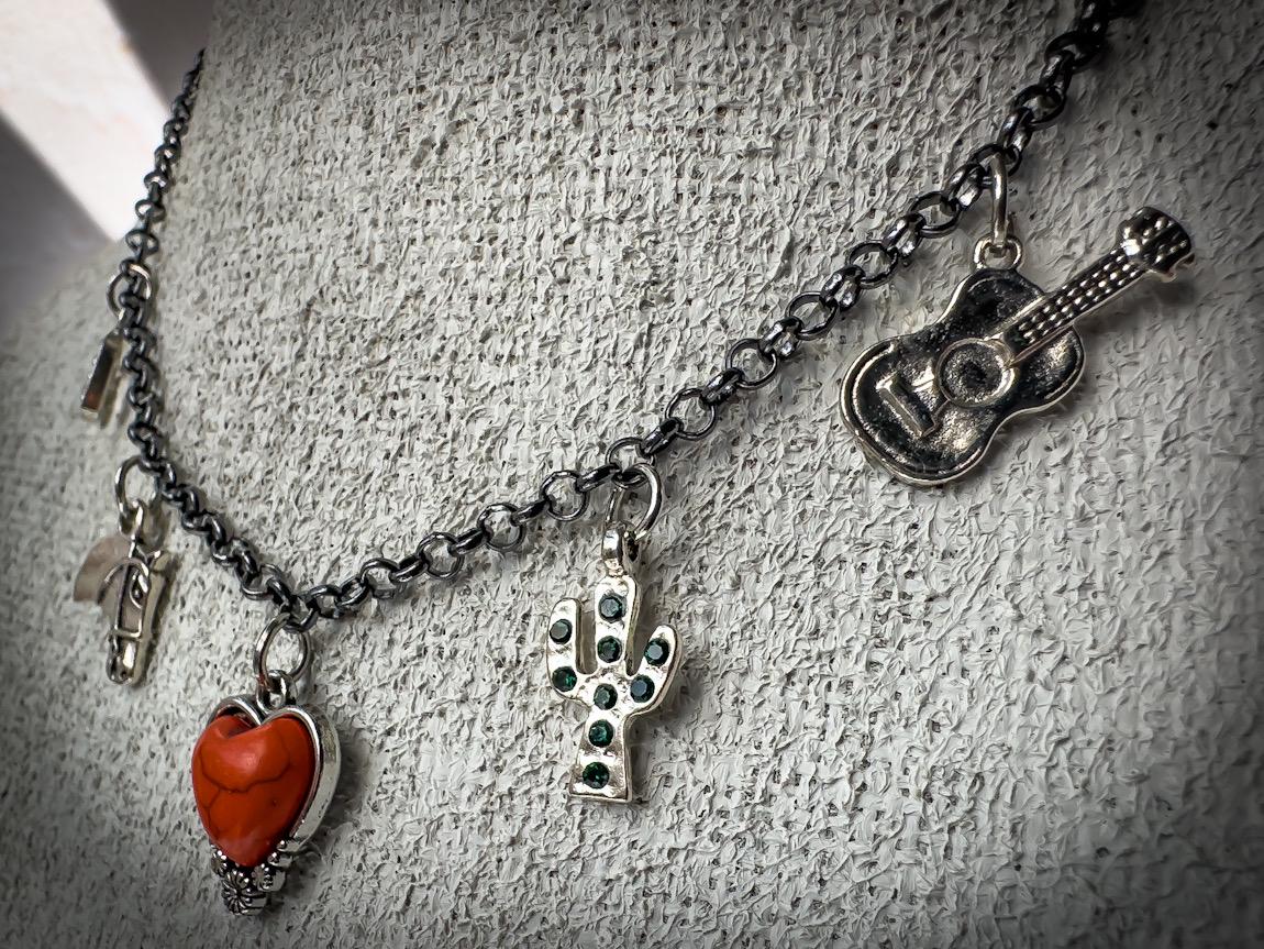Fun Western Gemstones Charm Necklace - Gift for the Horselover - Thumbnail 3