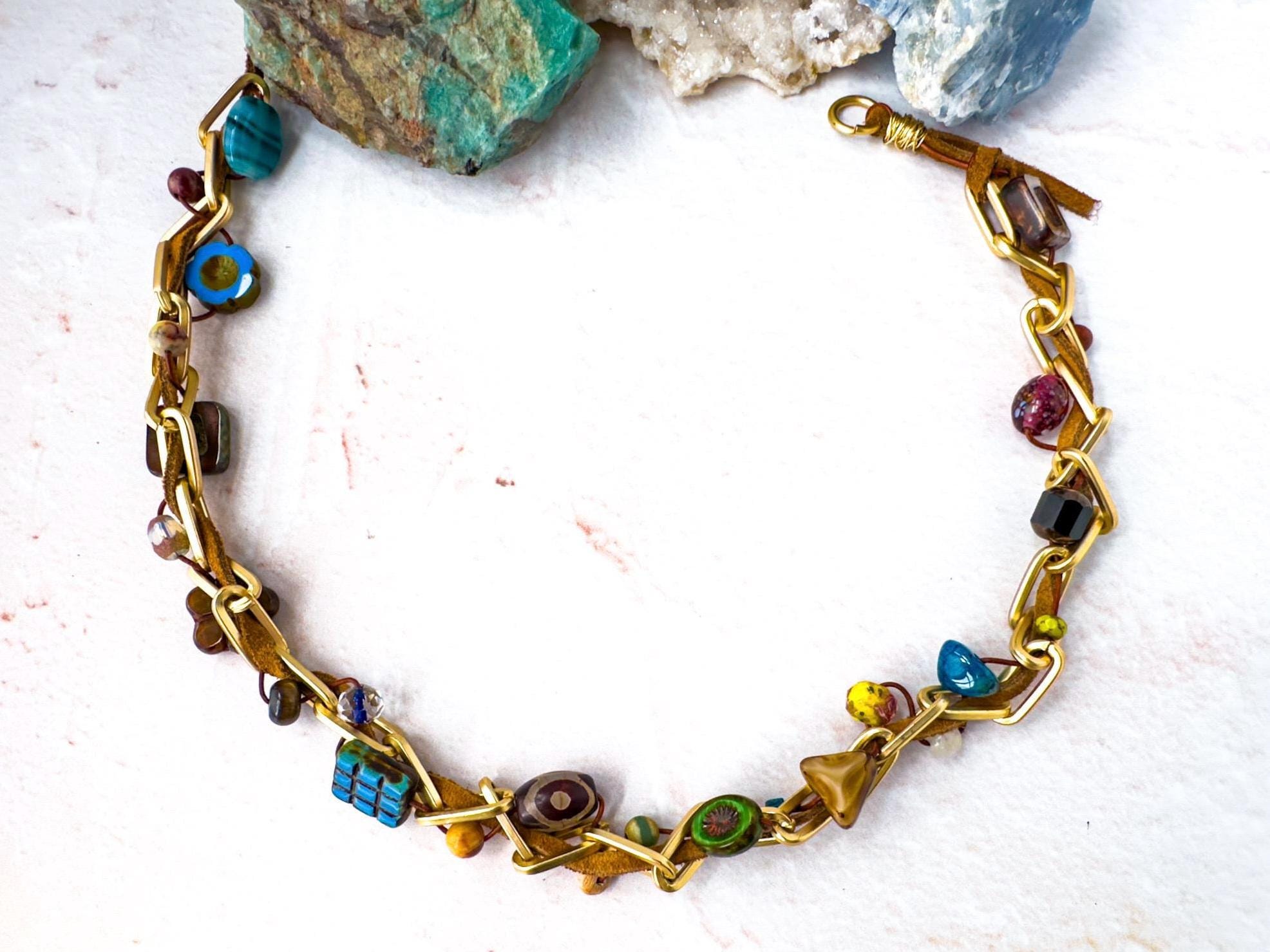 Handmade Boho Beaded Necklace - One-of-a-kind  Artisan Design Jewelry