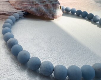 High Quality Angeline Candy Necklace -  Baby Blue Round Gemstone Jewelry