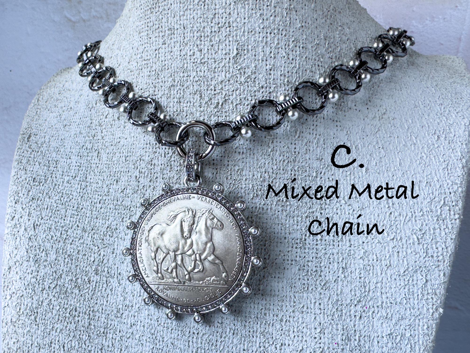 Exquisite Silver Horse Coin Statement Necklaces - Bold Equestrian-Inspired Jewelry - Thumbnail 4