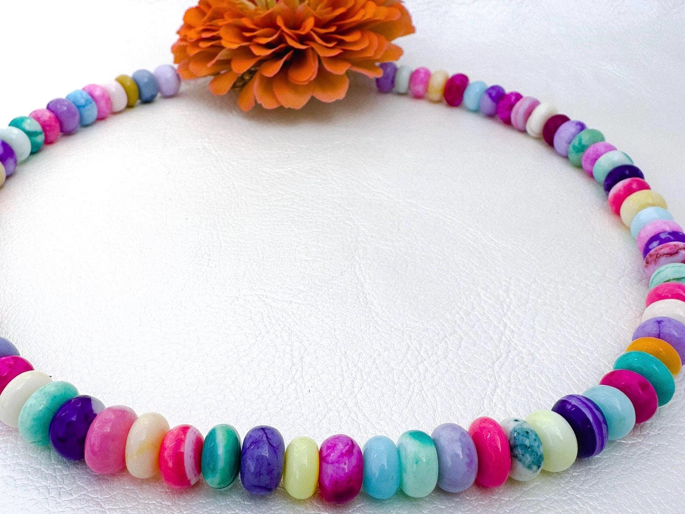 Vibrant Multicolored Candy Choker - Opal Layer Necklace for the Boho Chic - Thumbnail 2
