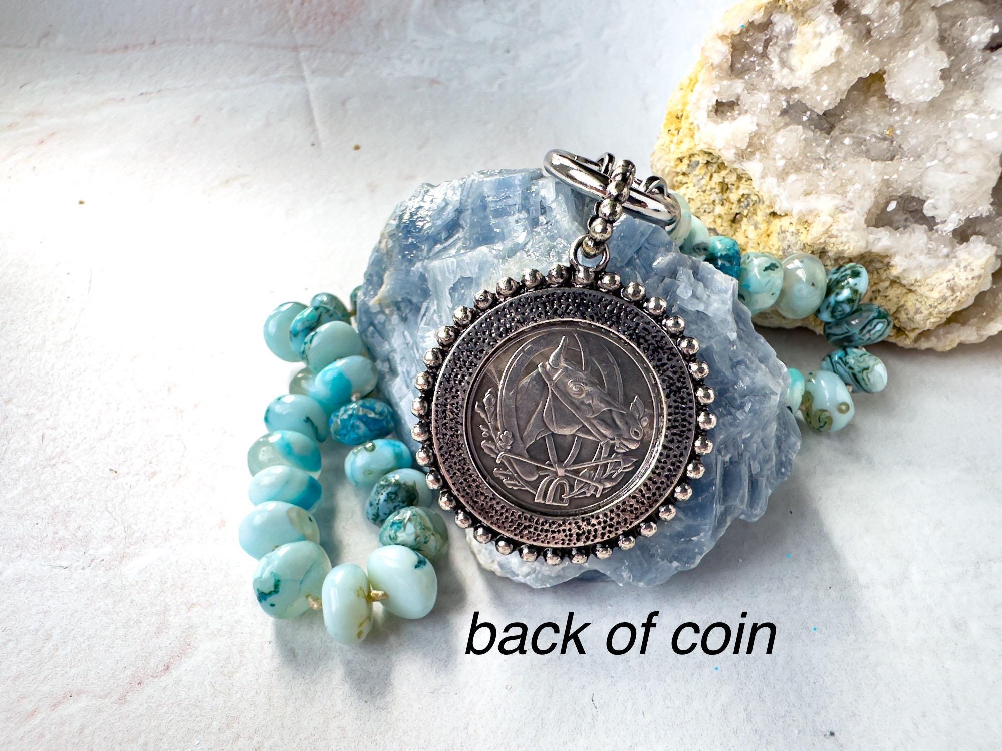 A Classic, Regal Silver Coin Necklace - Customizable Pendant Jewelry - Thumbnail 2