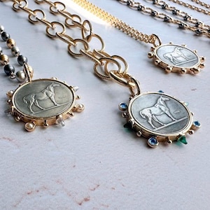 Customizable Equestrian Coin Necklace - Classic Layer Pendant Jewelry