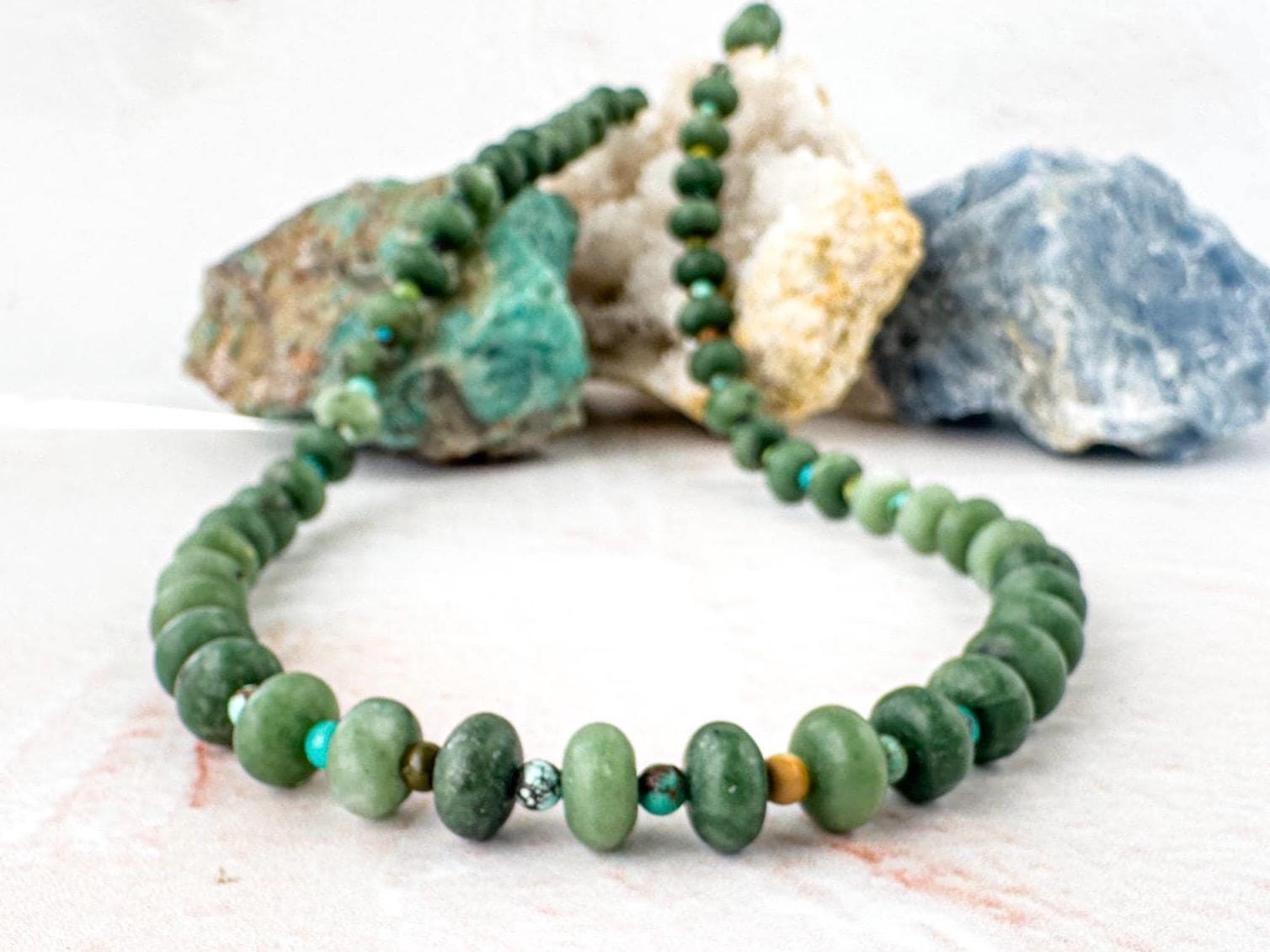 Shades of Green Gemstone Necklace - Gift for the Nature Lover - Thumbnail 2