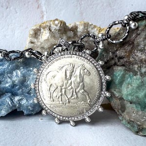 Exquisite Silver Horse Coin Statement Necklaces - Bold Equestrian-Inspired Jewelry