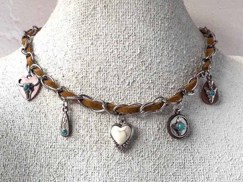 Southwestern Style Charm Necklace - Gift for the Cowgirl - Thumbnail 3