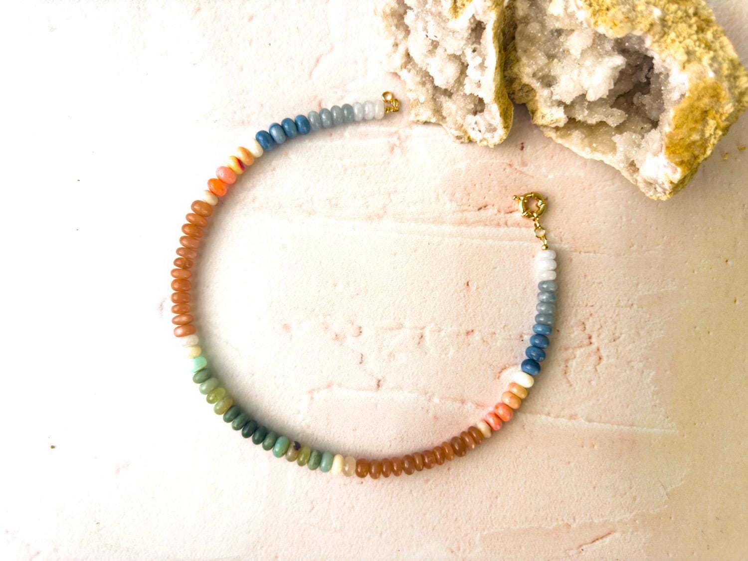 Mojave Desert Opal Statement Necklace -  Earthtoned Gemstone Pendant Necklace