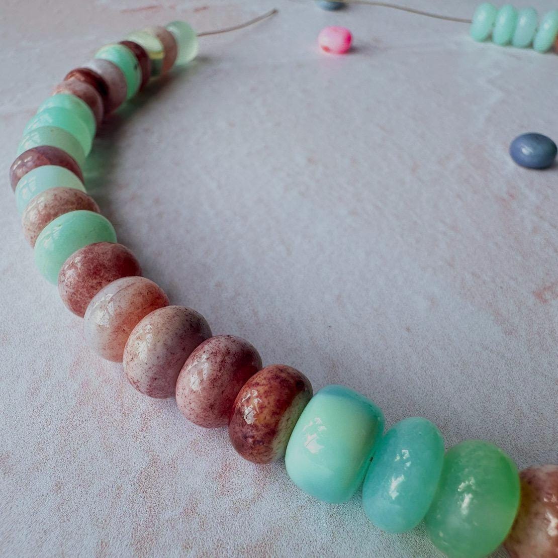 Earthy Green and Brown Candy Necklace - A Gift for the Naturalist - Thumbnail 2