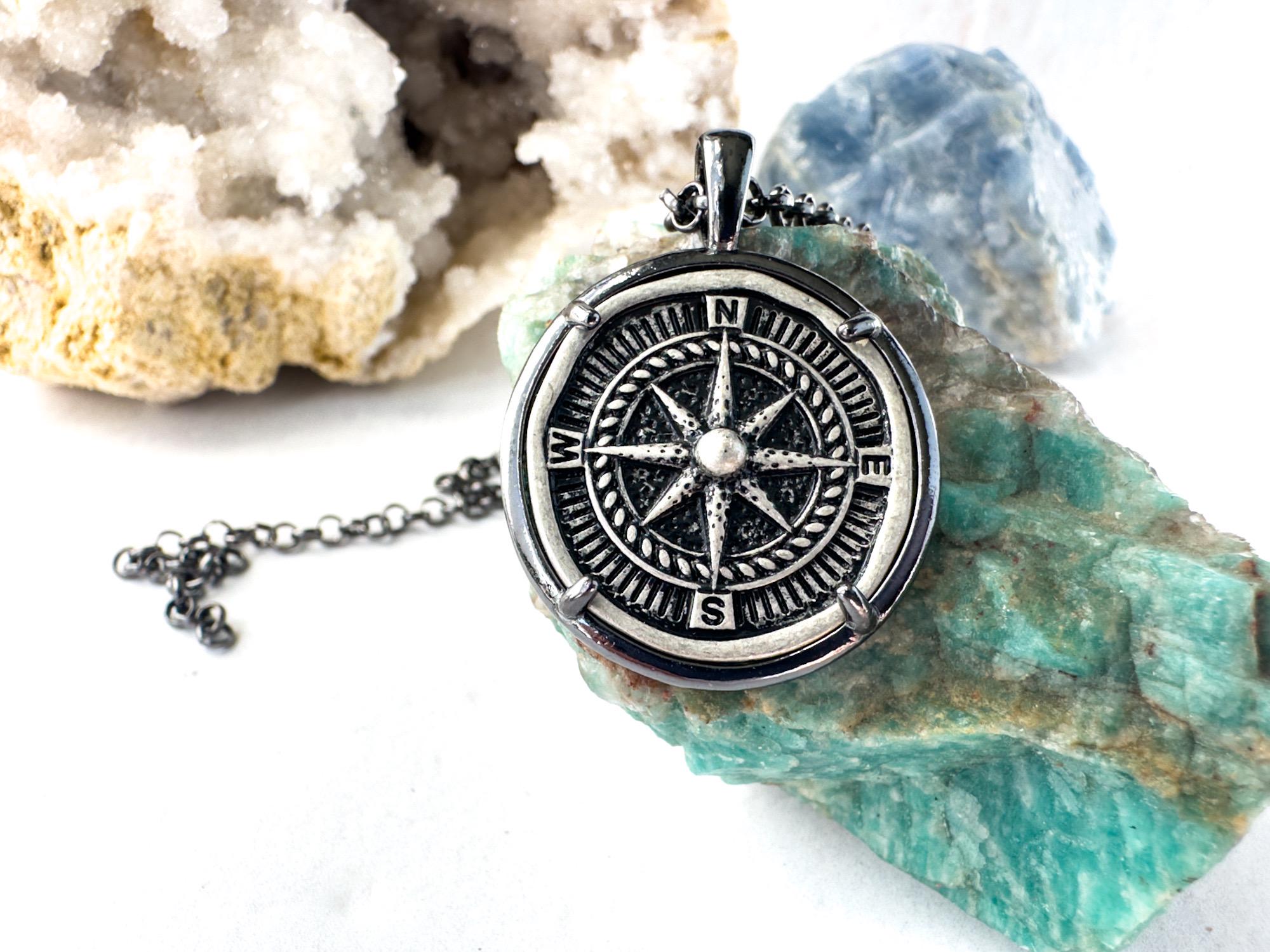 Timeless Gunmetal and Silver Coin Necklace - Gift for the Naturalist - Thumbnail 4